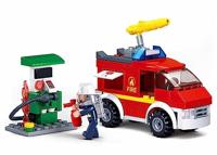 Sluban Fire Brigade Emergency Vehicle and Fuel Pump bouwstenen set (M38-B0623) - thumbnail
