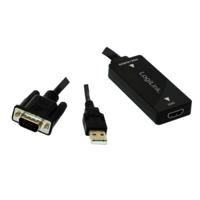 LogiLink CV0060 Adapter [1x VGA-stekker - 1x HDMI-bus] Zwart 45.00 cm - thumbnail