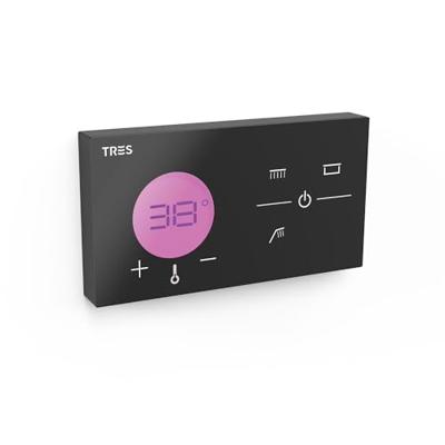 Douchethermostaat Tres Shower Technology 3-Weg Inbouw met Waterval Functie Zwart Chrome Tres