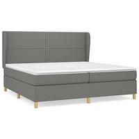 Boxspring met matras stof donkergrijs 200x200 cm - thumbnail