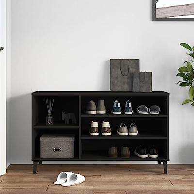 VidaXL Schoenenkast 102x36x60 cm bewerkt hout zwart VidaXL Schoenenkast 102x36x60 cm bewerkt hout zwart