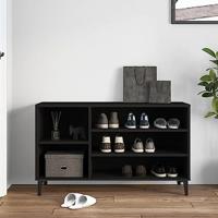 VidaXL Schoenenkast 102x36x60 cm bewerkt hout zwart - thumbnail