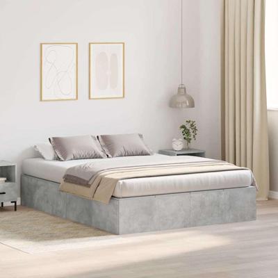 Bedframe met opslag Betongrijs 200 x 150 x 31.5 cm Bewerkt hout