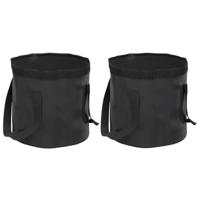 VidaXL Emmers 2 st inklapbaar 20 l pvc zwart - thumbnail