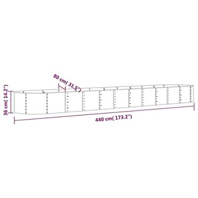 Plantenbak 440x80x36 cm gegalvaniseerd staal antracietkleurig
