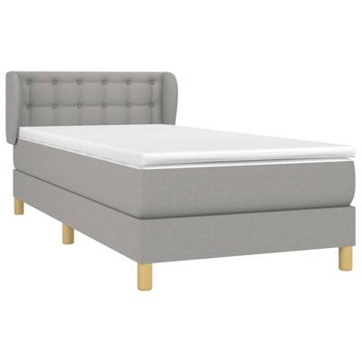 Boxspring met matras stof lichtgrijs 140x190 cm