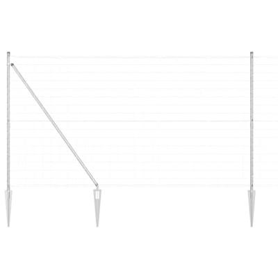 VidaXL Hek met paal zilver 1,6 x 10 m staal