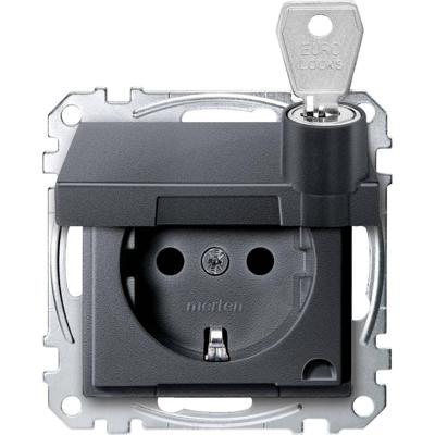 Merten MEG2315-0414 Wandcontactdoos System M Antraciet 1 stuk(s)