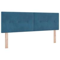LED Hoofdbord met LED-striplichten Blauw 160 cm Polyester - thumbnail