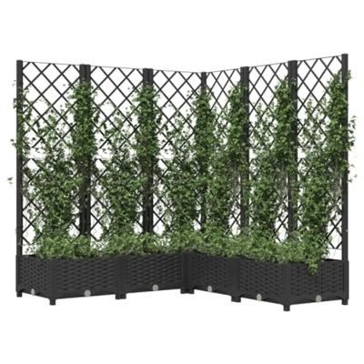 Plantenbak met latwerk 120x120x121,5 cm polypropeen zwart Plantenbak met latwerk 120x120x121,5 cm polypropeen zwart