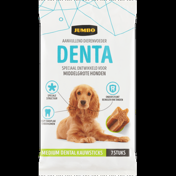 Jumbo Aanvullend Dierenvoeder Denta Medium Dental Kauwsticks 7 Stuks 180 g Jumbo Aanvullend Dierenvoeder Denta Medium Dental Kauwsticks 7 Stuks 180 g