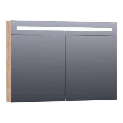 Brauer Promise Deluxe Spiegelkast - 100 cm - met Directe Verlichting - 2 Dubbelzijdige Spiegeldeuren - Forest Tan