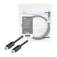 LogiLink CU0129 USB-kabel USB 3.2 Gen1 (USB 3.0 / USB 3.1 Gen1) USB-C stekker, USB-C stekker 1.00 m Zwart - thumbnail