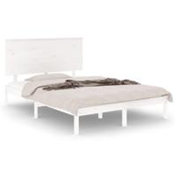 Bedframe zonder matras massief grenenhout wit 140x190 cm - thumbnail