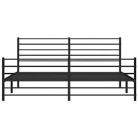 Bedframe met hoofd- en voeteneinde metaal zwart 180x200 cm - thumbnail