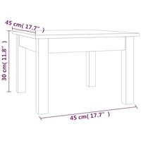 Salontafel 45x45x30 cm massief grenenhout grijs - thumbnail