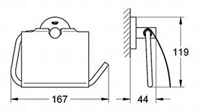 GROHE Essentials closetrolhouder met klep warm sunset 40367da1 - thumbnail