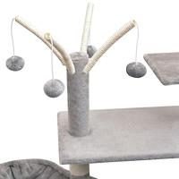 Kattenkrabpaal met sisal krabpalen 125 cm grijs - thumbnail