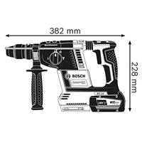 Bosch Professional GBH 18V-26 F SDS-Plus-Accu-boorhamer 18 V 5.5 Ah Li-ion Incl. 2 accus, Incl. lader, Incl. koffer, Incl. accessoires - thumbnail