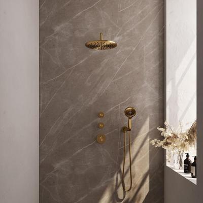Gold Edition thermostatische inbouw regendouche set 10 met 30 cm douchekop en handdouche