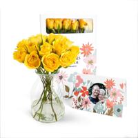 Brievenbusbloemen met persoonlijke kaart - Gele rozen - thumbnail