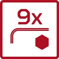 Gedore Haakse schroevendraaierset Zeskant 1.5 mm, 2.0 mm, 2.5 mm, 3.0 mm, 4.0 mm, 5 mm, 6.0 mm, 8.0 mm, 10 mm 9-delig - thumbnail