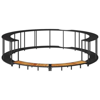 VidaXL Hottub surround opbergruimte houten opstapje poly rattan zwart VidaXL Hottub surround opbergruimte houten opstapje poly rattan zwart