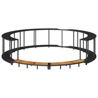 Hottub Surround opbergruimte houten opstapje poly rattan zwart - thumbnail