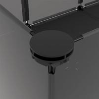 Dierenhok klein 144x74x46,5 cm polypropeen en staal zwart - thumbnail