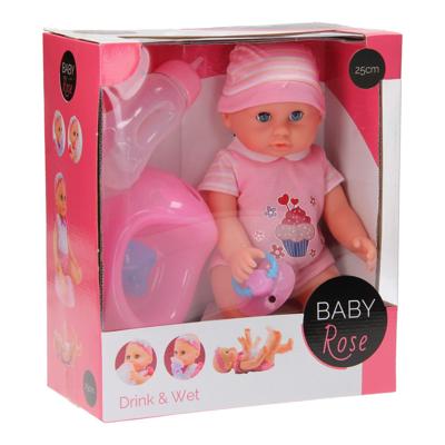 Baby Rose drink- en plaspop 25cm Baby Rose drink- en plaspop 25cm