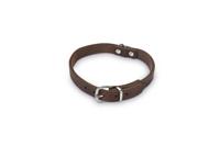 Lederen honden halsband bruin - 57 cm x 20 mm - thumbnail