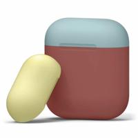 Driekleur dropproof draadloze koptelefoon Oplaaddoos beschermende case voor Apple AirPods 1/2 (geel blauw rood) - thumbnail