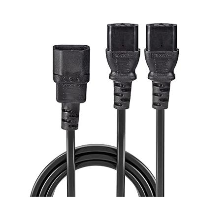 LINDY Stroom Y-kabel [1x Apparaatstekker, male C14 - 2x Apparaatstekker, female C13 10A] 1.00 m Zwart