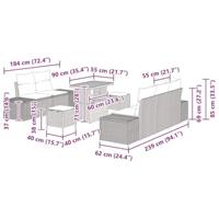 Tuinbankenset met kussen 8 pcs Grijs poly rattan - thumbnail