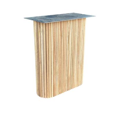 Wang eiken hout ribbel 55 bij 20 cm en hoogte 73,5cm - 2 stuks