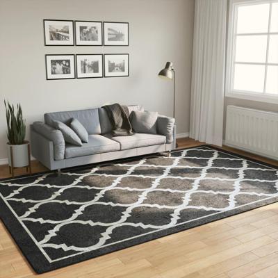 VidaXL Vloerkleed wasbaar anti-slip 190x300 cm zwart en wit VidaXL Vloerkleed wasbaar anti-slip 190x300 cm zwart en wit