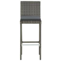 5-delige Tuinbarset massief acaciahout en poly rattan grijs - thumbnail