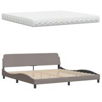 Bed met matras "Hanko" stof taupe 200x200 cm - thumbnail