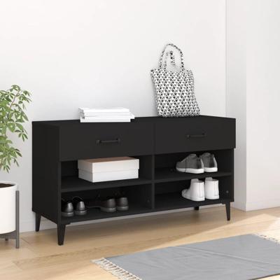 VidaXL Schoenenkast 102x35x55 cm bewerkt hout zwart