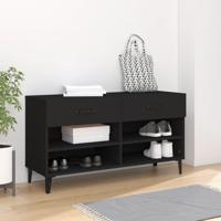 VidaXL Schoenenkast 102x35x55 cm bewerkt hout zwart - thumbnail