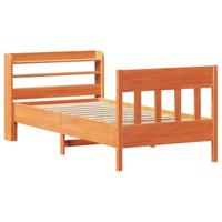 Bedframe zonder matras massief grenenhout wasbruin 100x200 cm - thumbnail