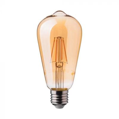 E27 LED Lamp - 6 Watt 550lm - 2200K amberkleurig - Vervangt 40 Watt - E27 fitting - ST64 lamp - Edison lamp - Grote fitting