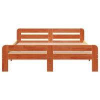 Bedframe zonder matras massief grenenhout wasbruin 150x200 cm - thumbnail