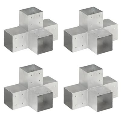 VidaXL Paalverbindingen 4 st x-vorm 101x101 mm gegalvaniseerd metaal VidaXL Paalverbindingen 4 st x-vorm 101x101 mm gegalvaniseerd metaal