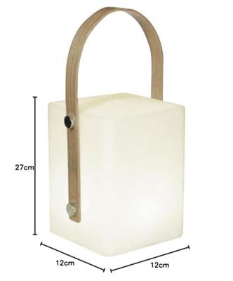 TIKY Snoerloze lantaarn met bamboe handvat - LED warm wit / meerkleurig dimbaar - H27cm TIKY Snoerloze lantaarn met bamboe handvat - LED warm wit / meerkleurig dimbaar - H27cm