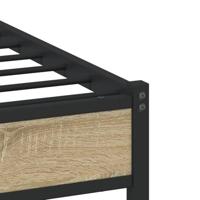 Bedframe zonder matras metaal sonoma eikenkleurig 75x190 cm - thumbnail
