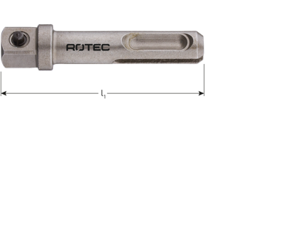 Rotec Adapter | SDS-Plus > 4-Knt. 3/8'' | Met Stift | L=60 | 1 Stuk - 820.00801