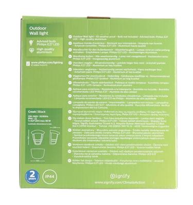Wandlamp Philips 15387/30/16 Zwart Aluminium 60 W E27 - thumbnail