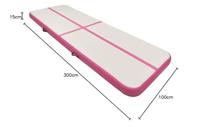 VidaXL Gymnastiekmat met pomp opblaasbaar 300x100x15 cm pvc roze - thumbnail