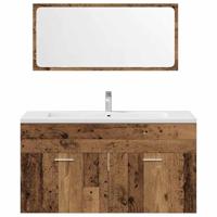 3-delige Badkamermeubelset bewerkt hout oud houtkleurig - thumbnail